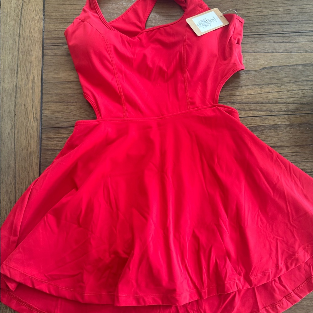 Red Sleeveless Athletic Dress- skater style!